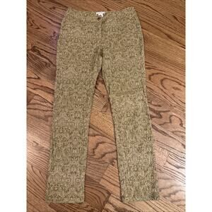ERIC Casual Women's Tan Pants Size 6 Textured Floral Business